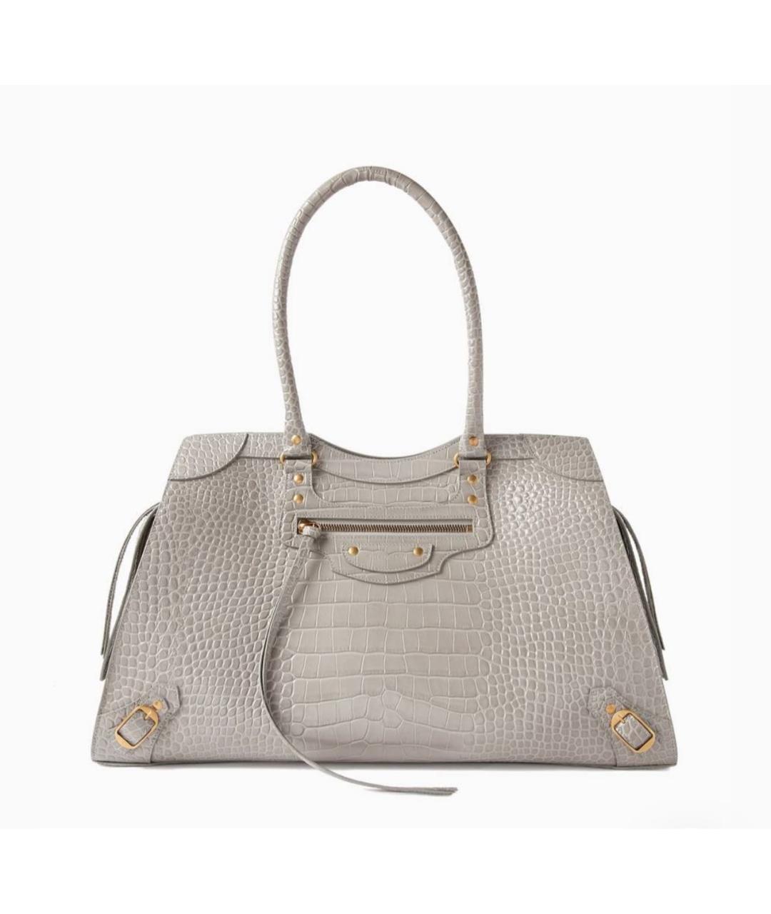 BALENCIAGA Серая кожаная дорожная/спортивная сумка, фото 1