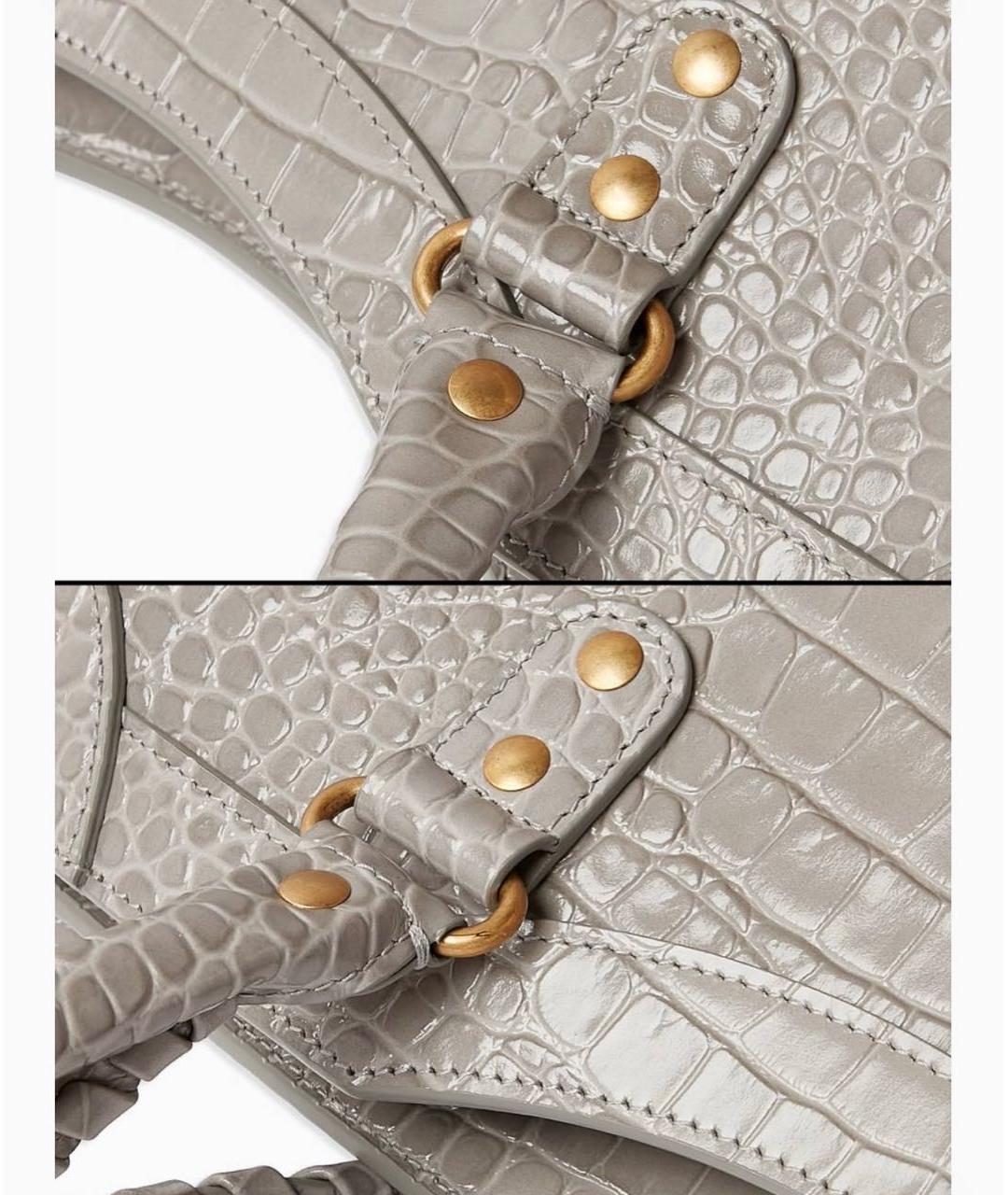BALENCIAGA Серая кожаная дорожная/спортивная сумка, фото 7