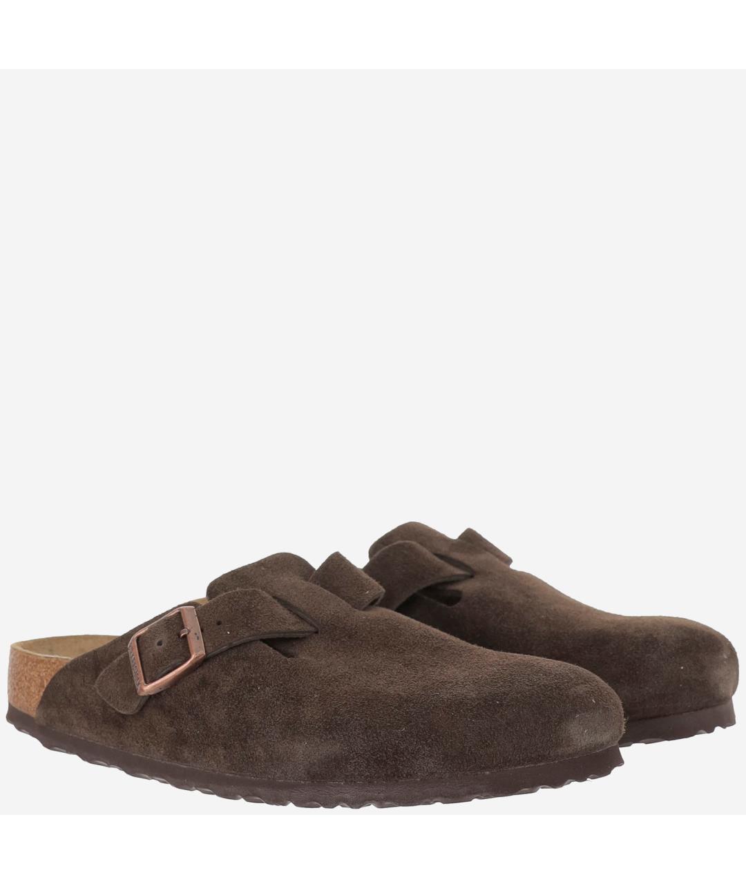 BIRKENSTOCK Коричневые замшевые мюли, фото 2