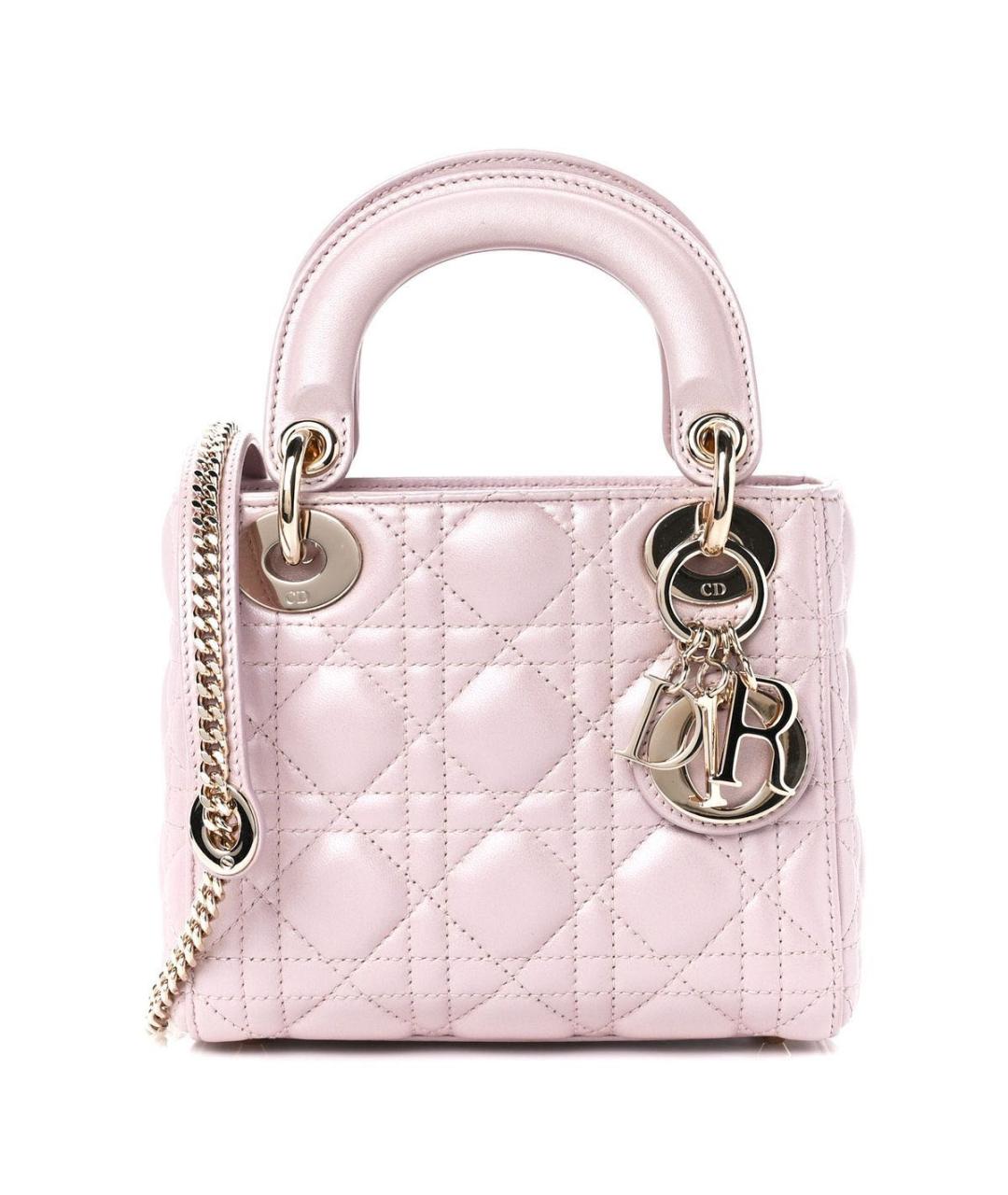 CHRISTIAN DIOR Розовая кожаная сумка с короткими ручками, фото 1