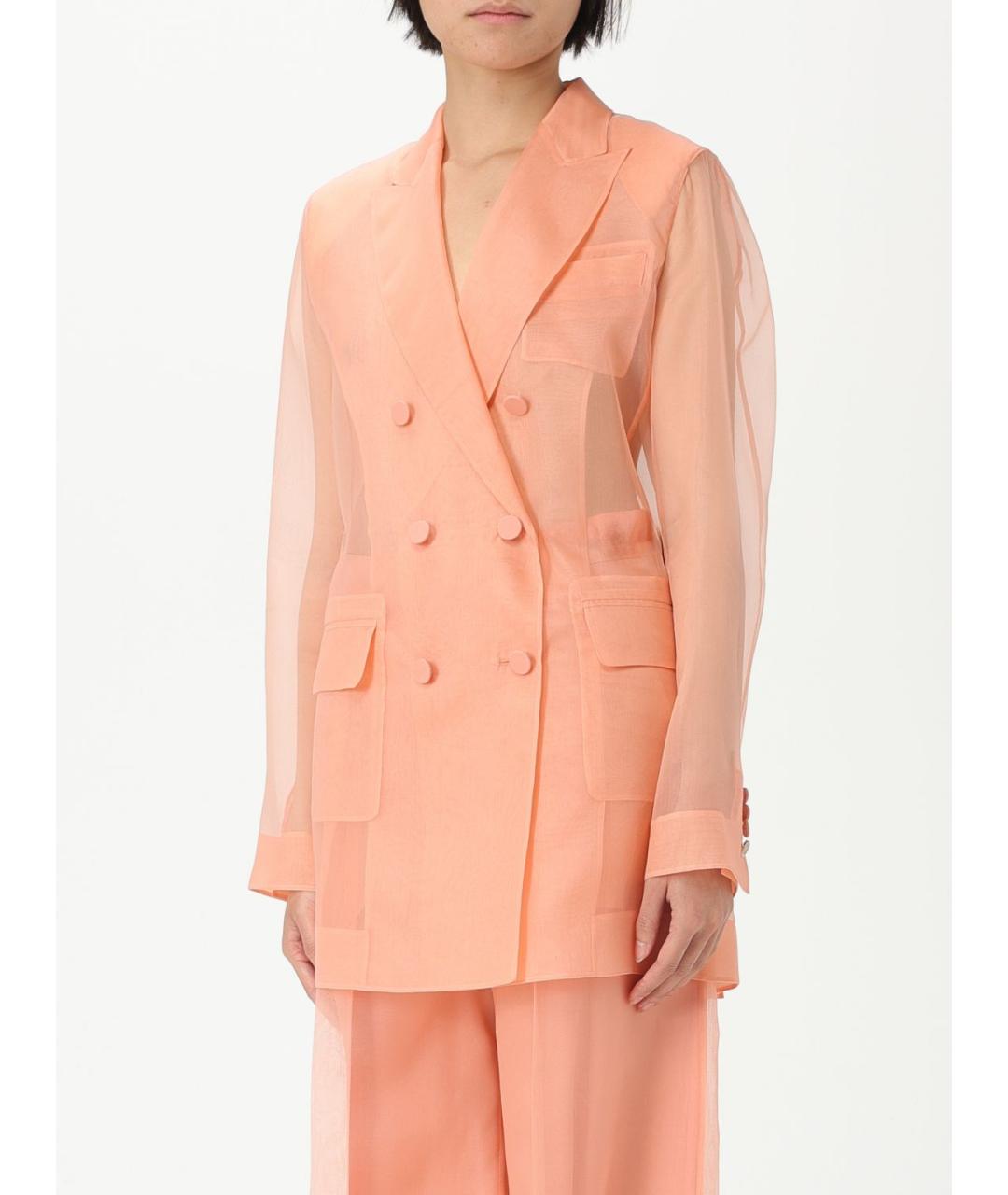 MAX MARA Коралловый шелковый жакет/пиджак, фото 5