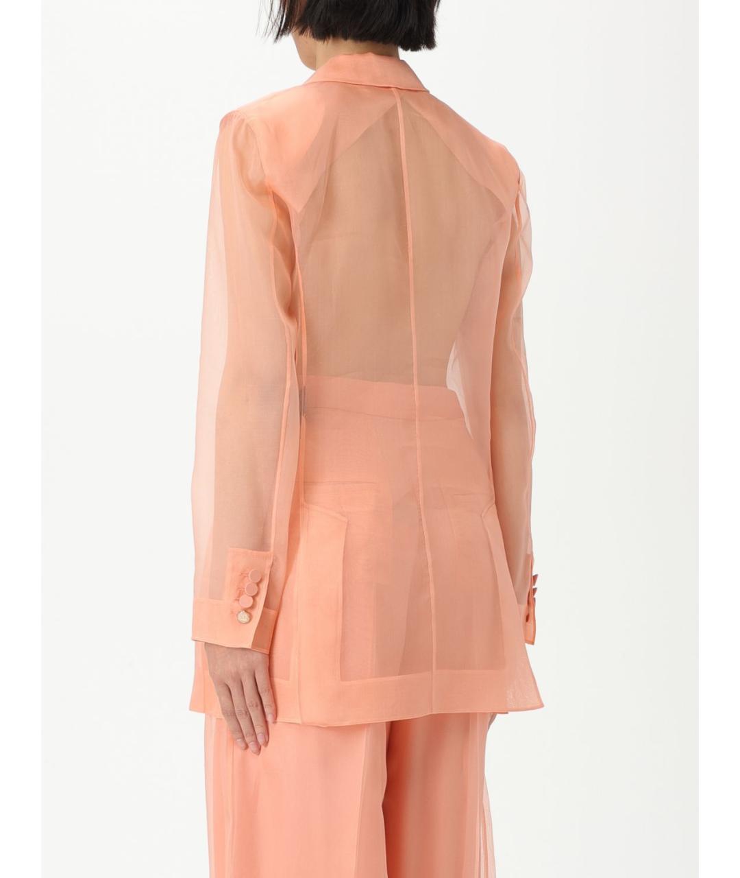 MAX MARA Коралловый шелковый жакет/пиджак, фото 4