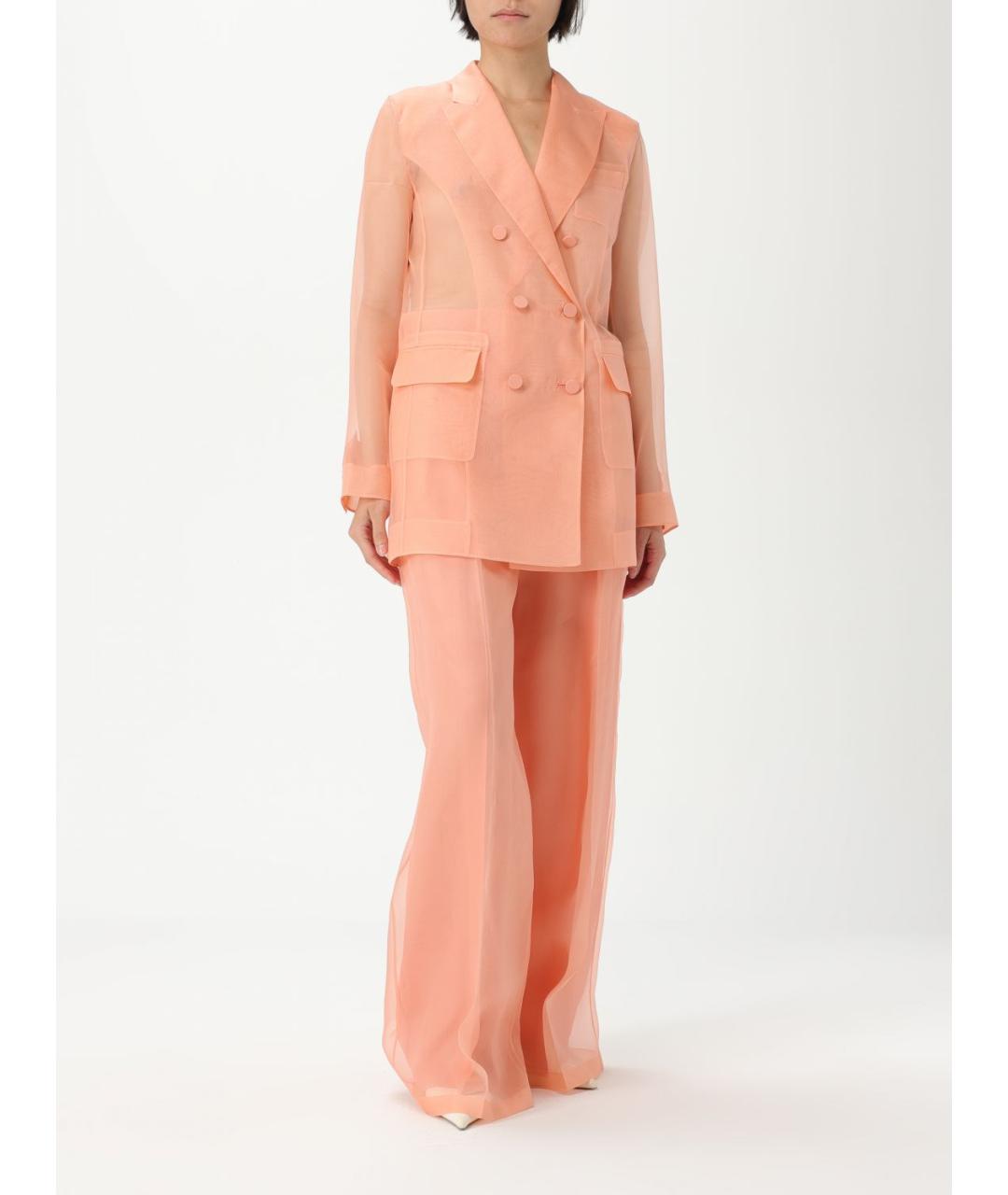MAX MARA Коралловый шелковый жакет/пиджак, фото 3