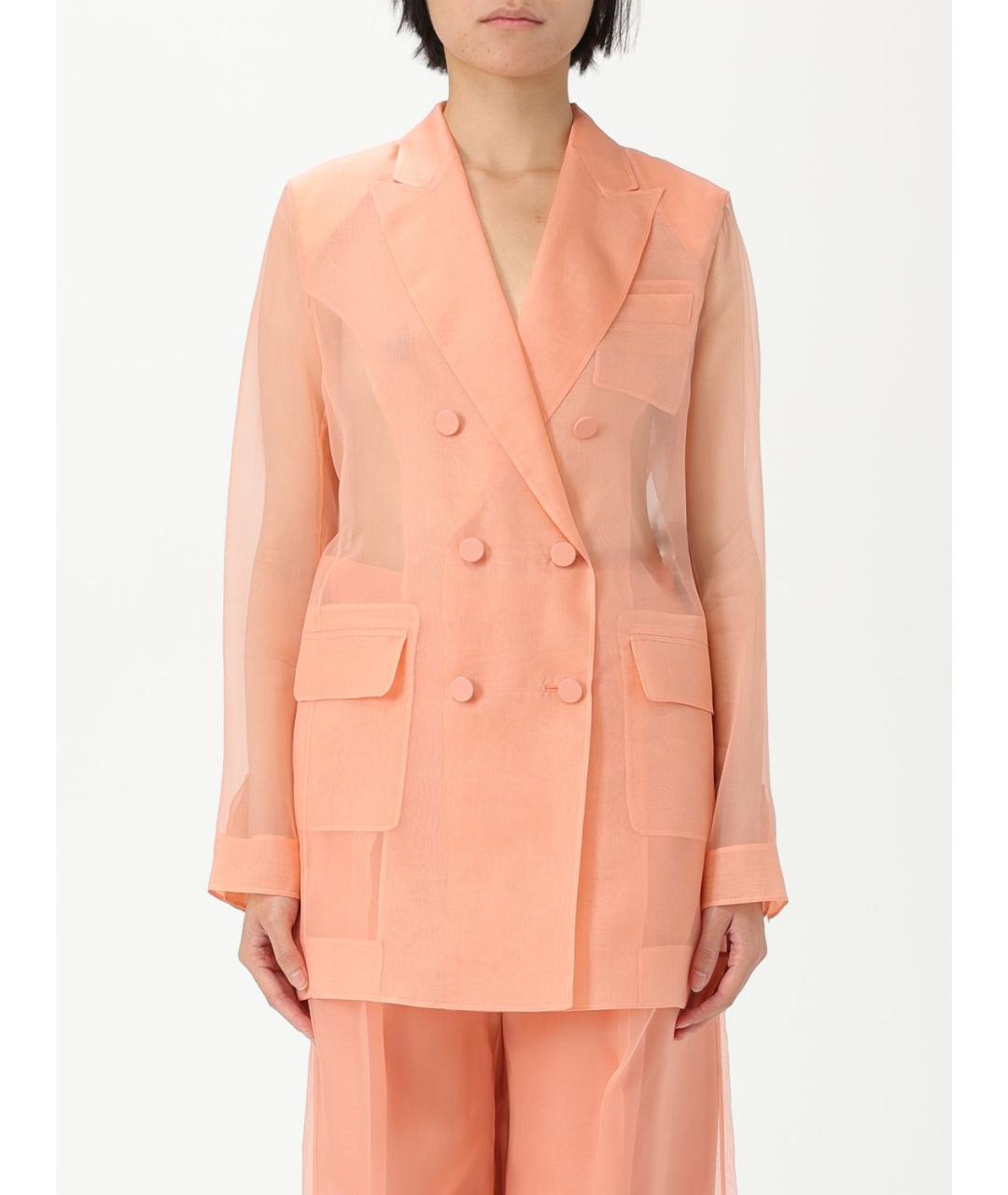MAX MARA Коралловый шелковый жакет/пиджак, фото 2