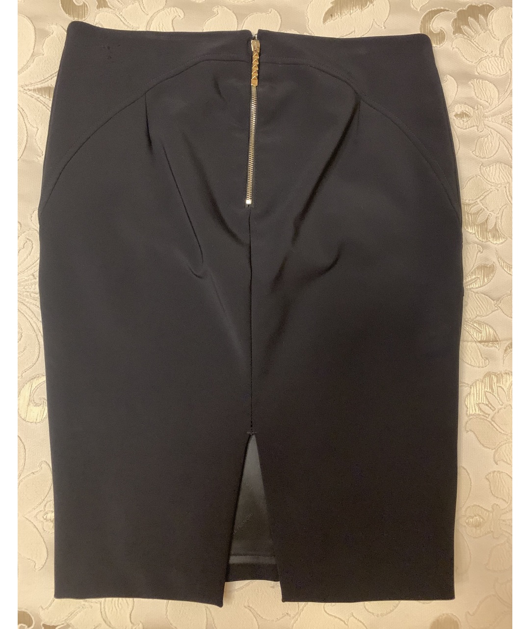 ELISABETTA FRANCHI Черная хлопко-эластановая юбка миди, фото 2
