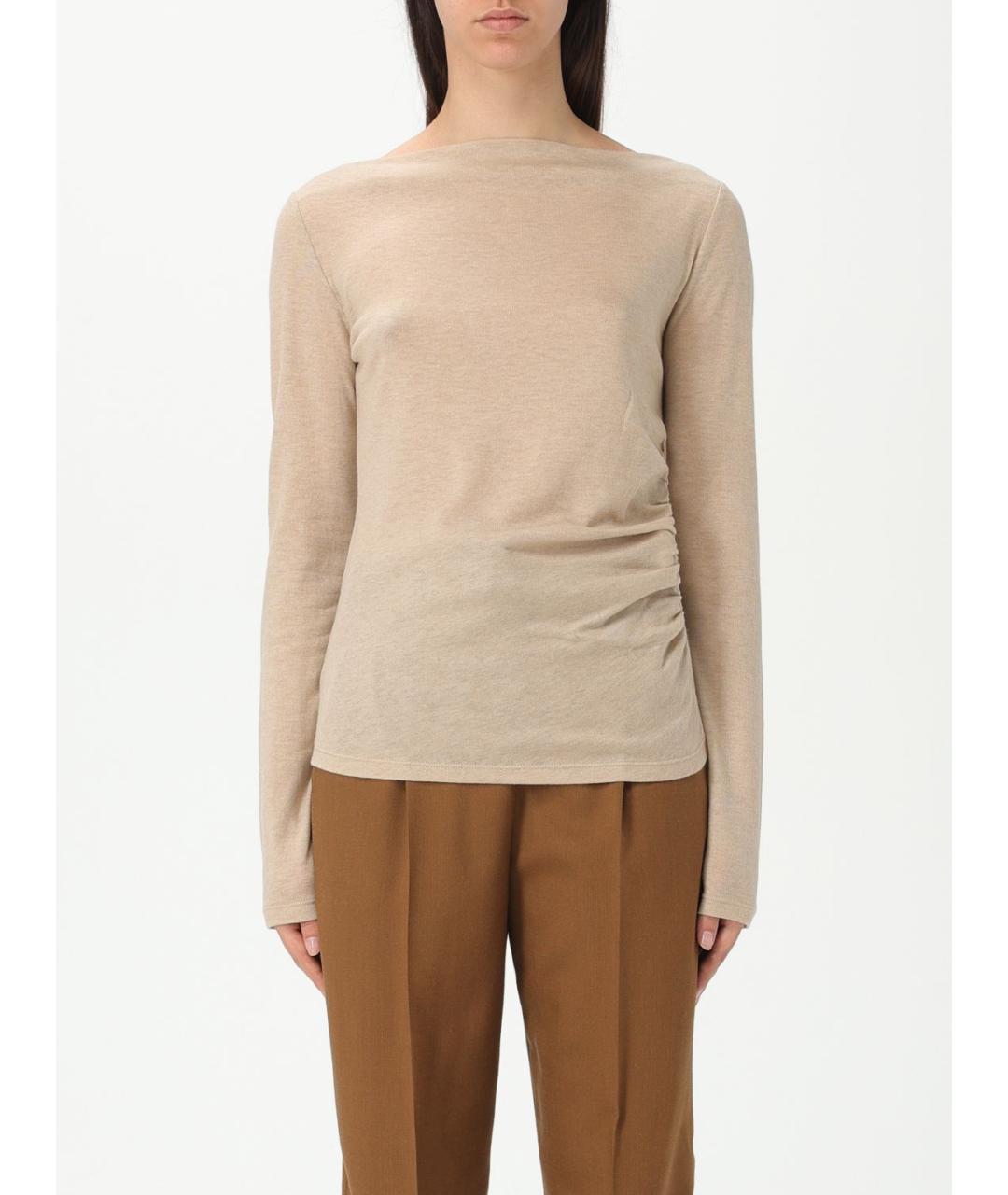 MAX MARA Бежевый кашемировый джемпер / свитер, фото 2