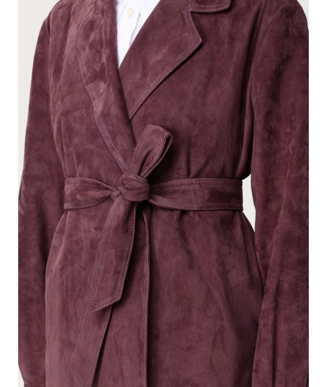 MAX MARA Фиолетовый кожаный жакет/пиджак, фото 5