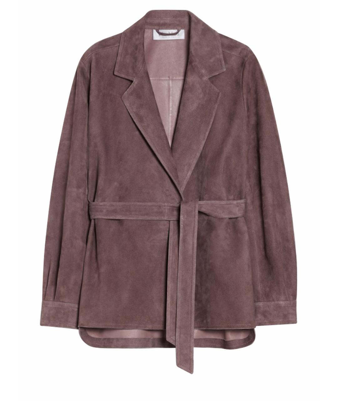 MAX MARA Фиолетовый кожаный жакет/пиджак, фото 1