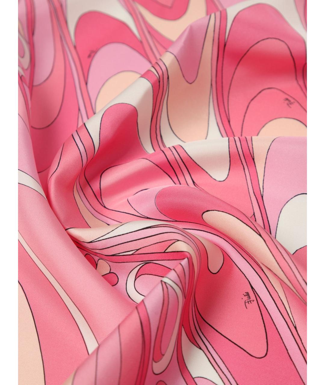 EMILIO PUCCI Розовый шелковый шарф, фото 3