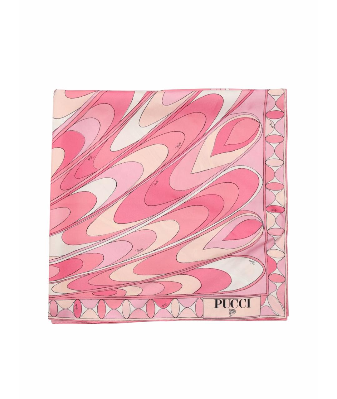 EMILIO PUCCI Розовый шелковый шарф, фото 1