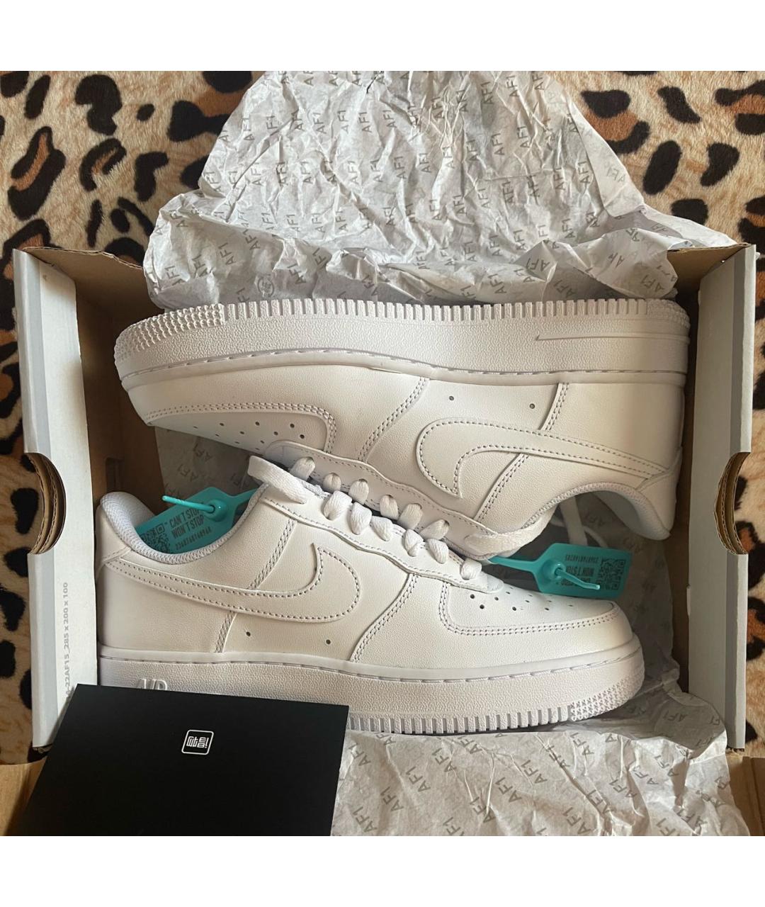 NIKE Белые кожаные низкие кроссовки / кеды, фото 3