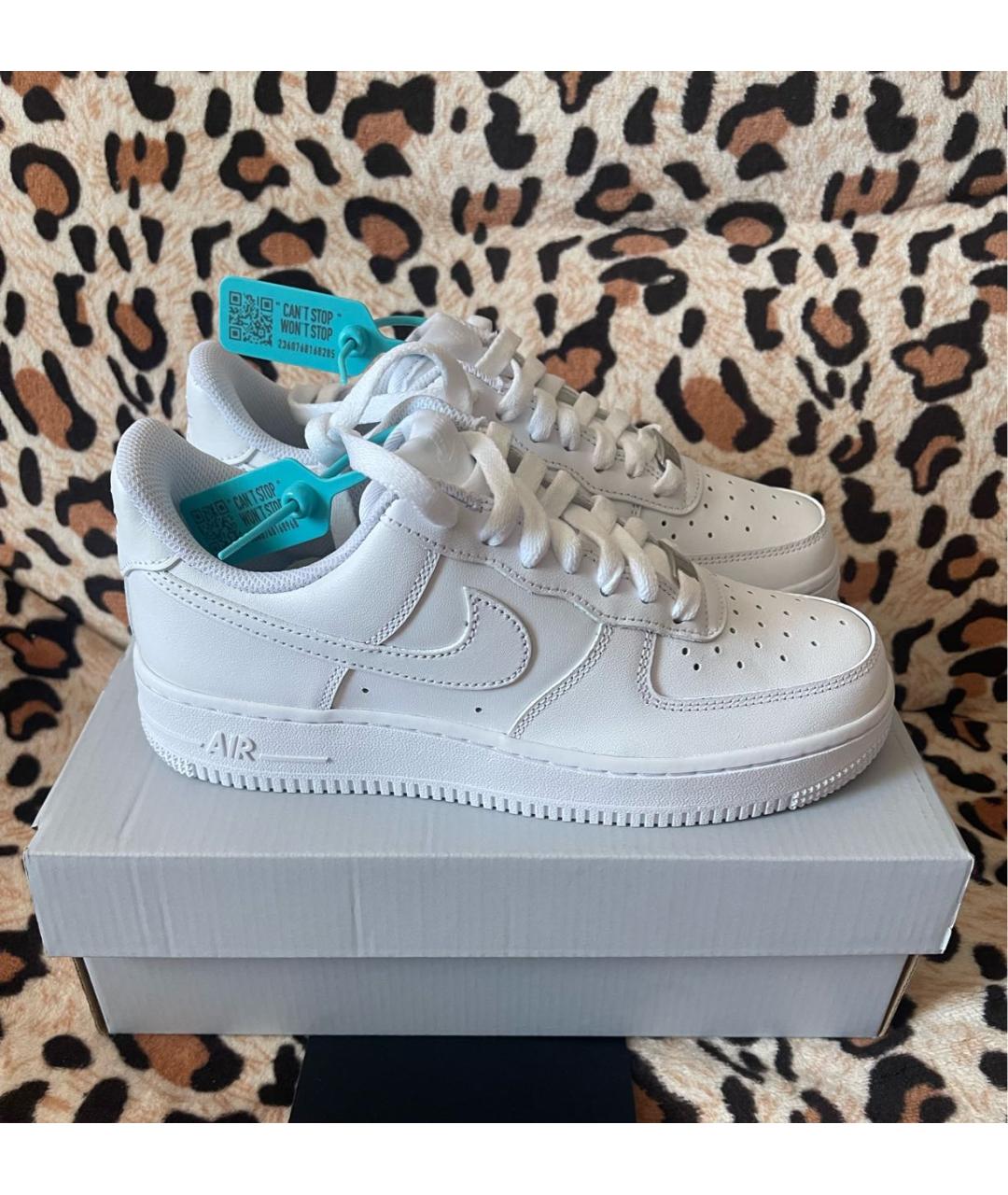 NIKE Белые кожаные низкие кроссовки / кеды, фото 6