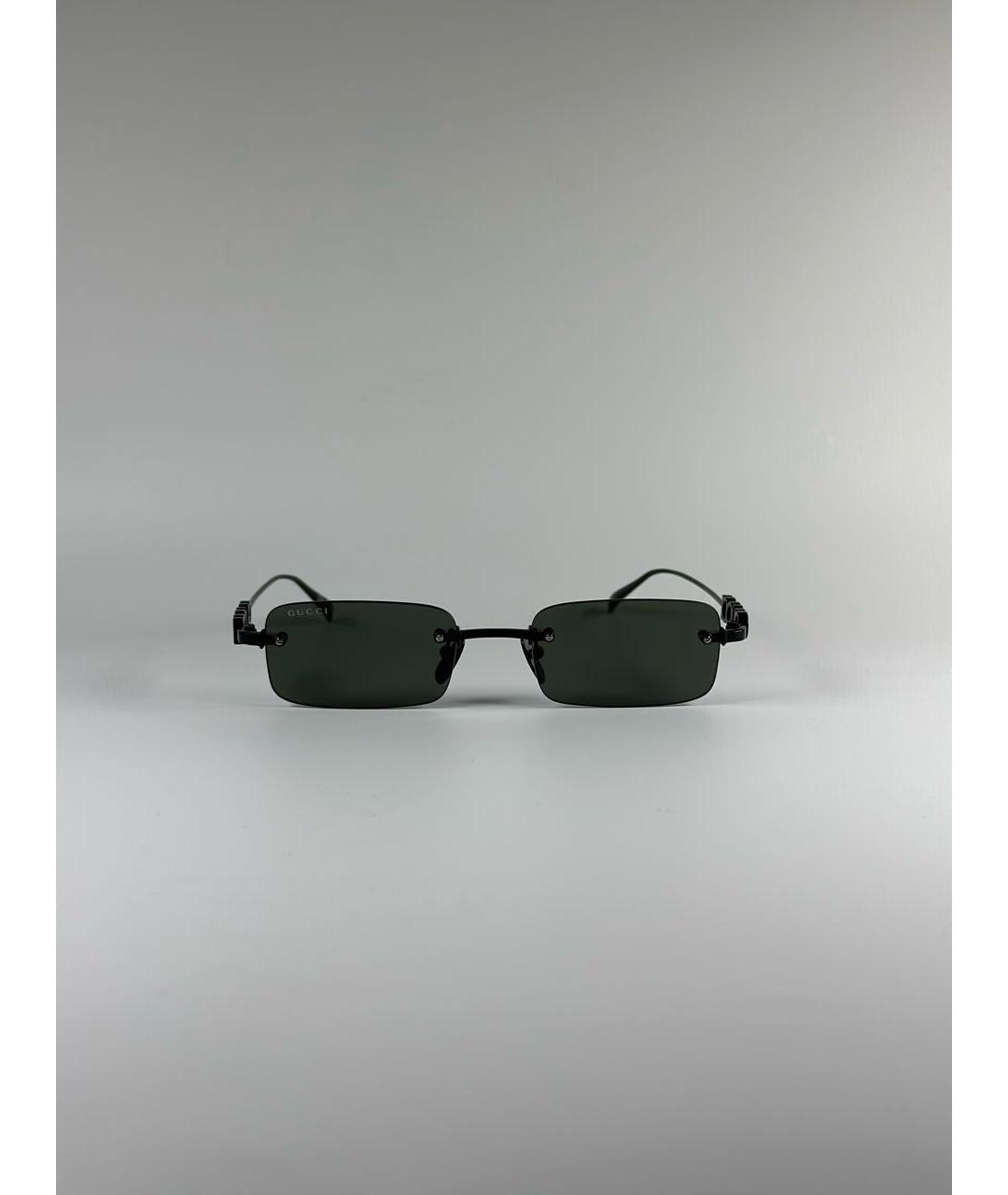 GUCCI Черные металлические солнцезащитные очки, фото 3