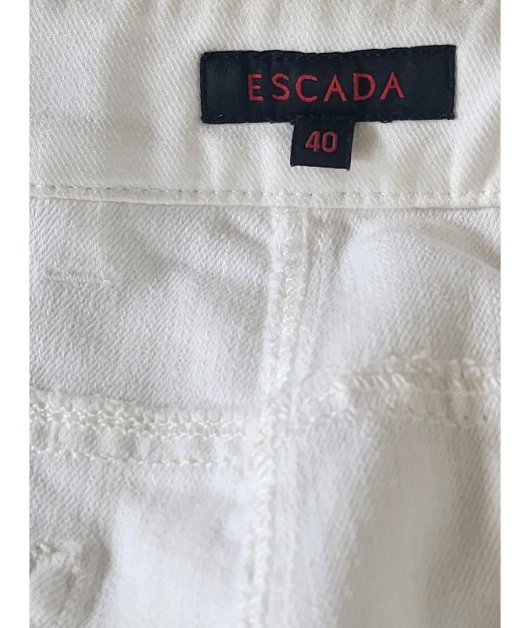 ESCADA Белые хлопковые прямые джинсы, фото 3