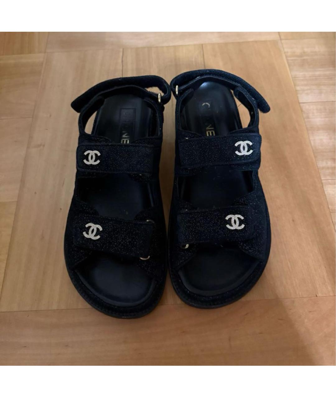 CHANEL Черные босоножки, фото 3
