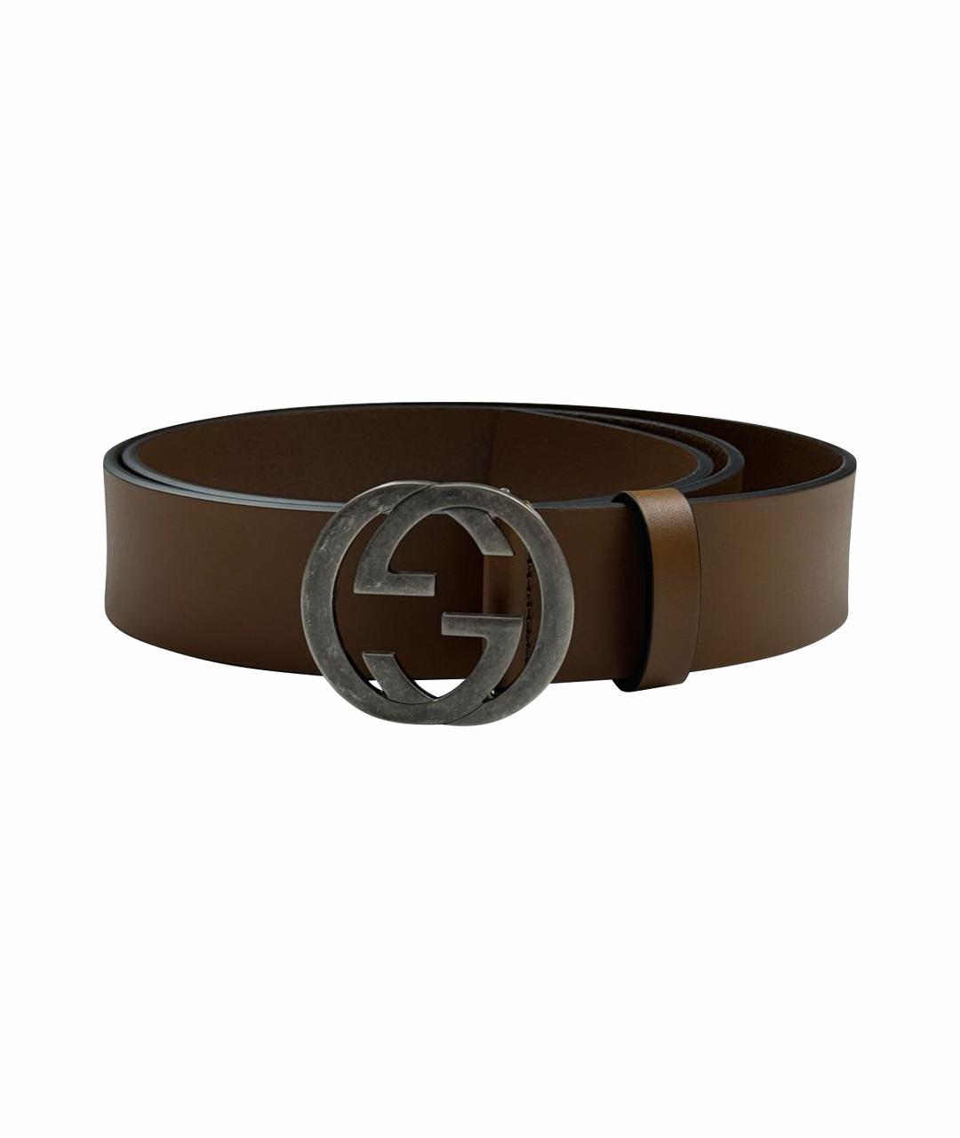 GUCCI Коричневый кожаный ремень, фото 1