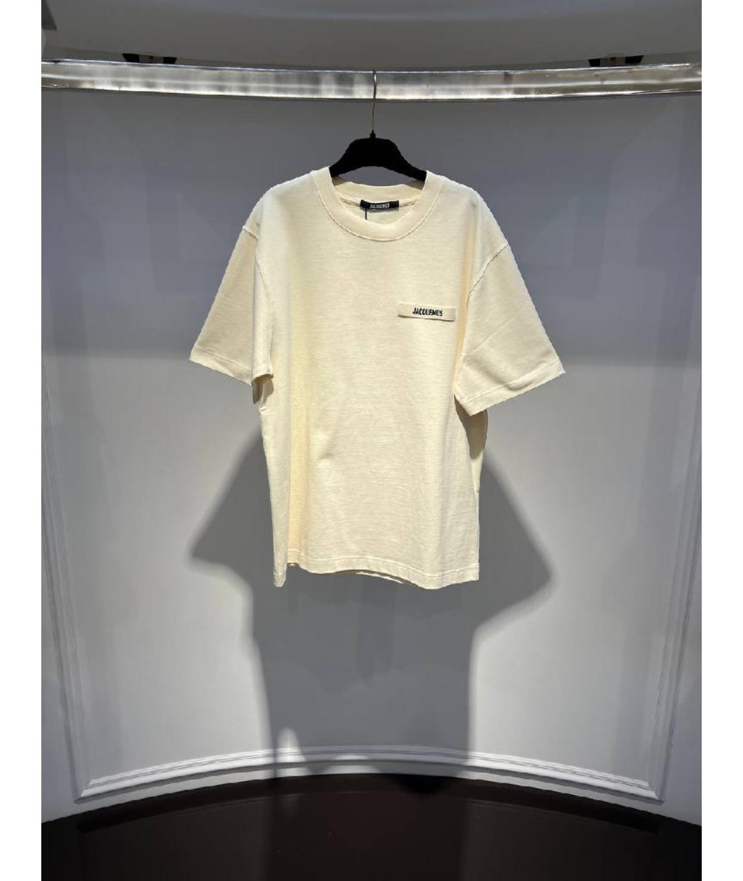 JACQUEMUS Бежевая хлопковая футболка, фото 2