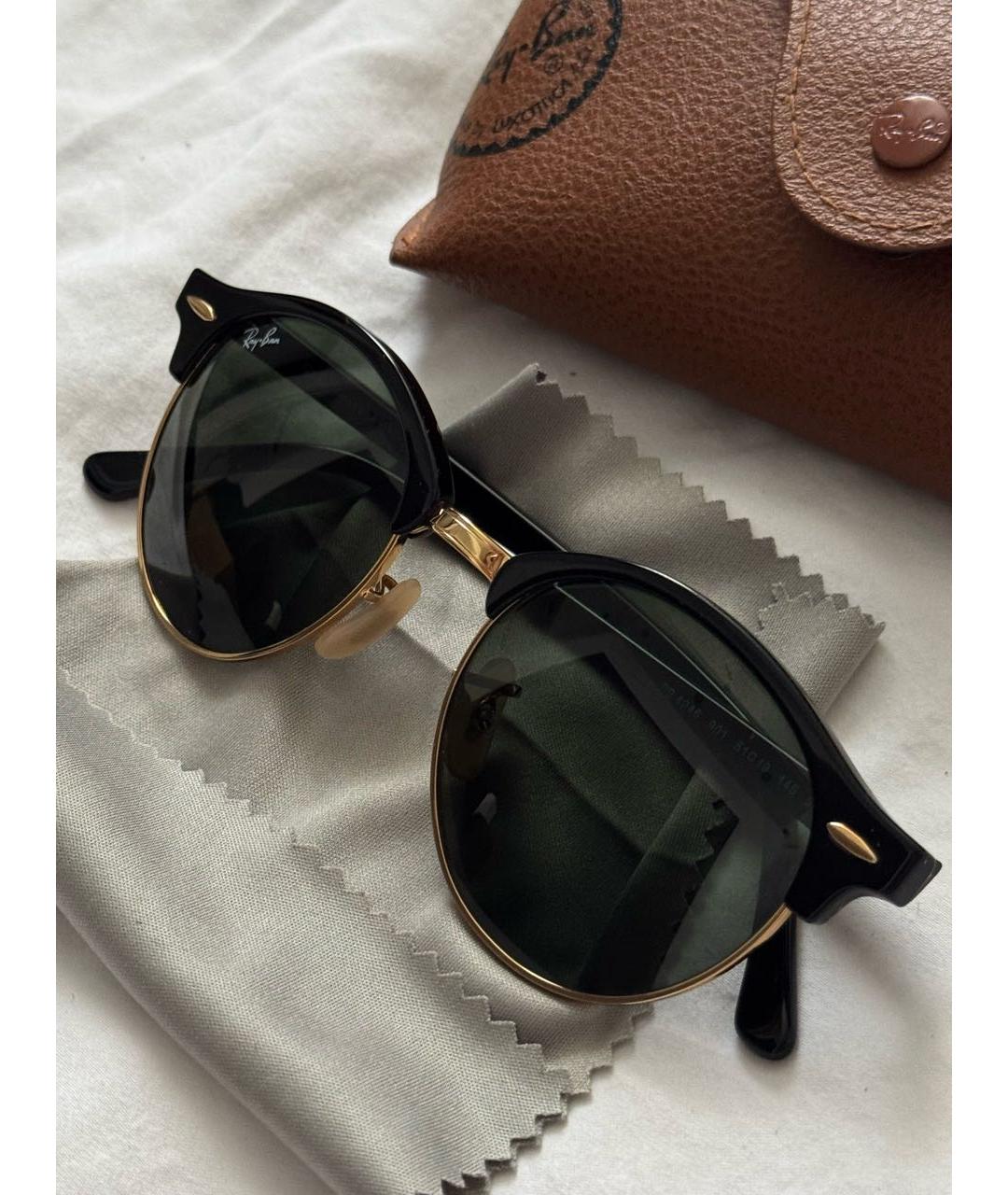 RAY BAN Черные пластиковые солнцезащитные очки, фото 3