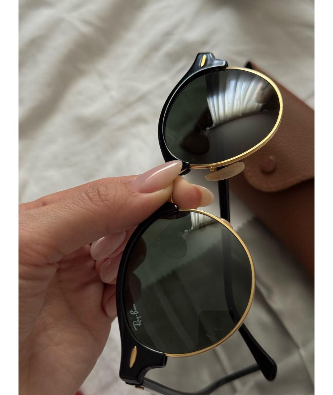 RAY BAN Черные пластиковые солнцезащитные очки, фото 5