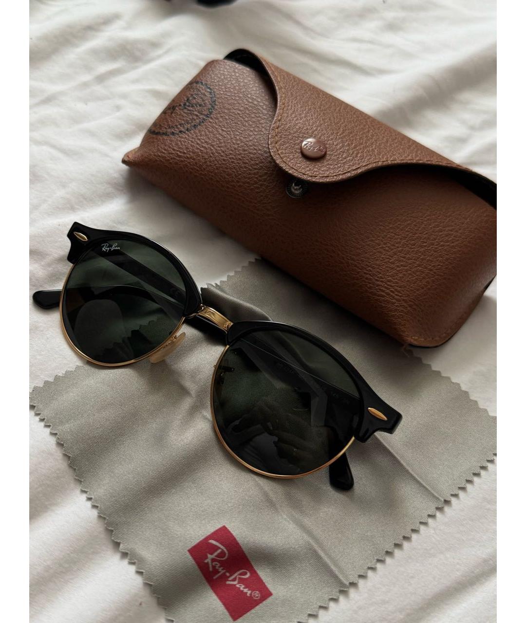RAY BAN Черные пластиковые солнцезащитные очки, фото 2