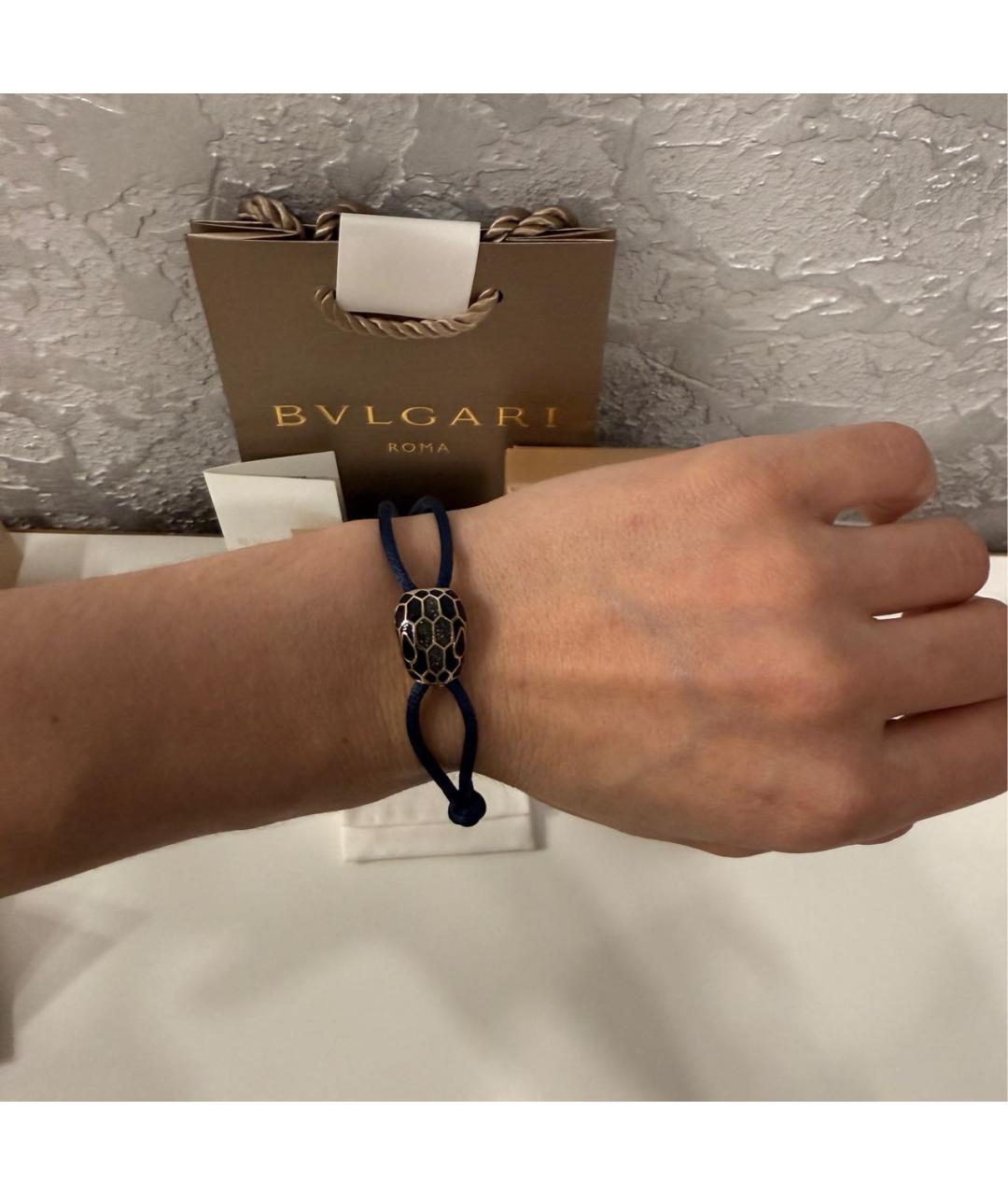 BVLGARI Темно-синий латунный браслет, фото 6