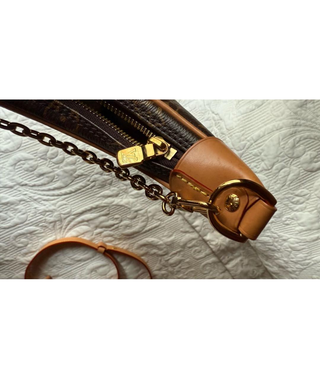 LOUIS VUITTON Коричневая кожаная сумка через плечо, фото 5