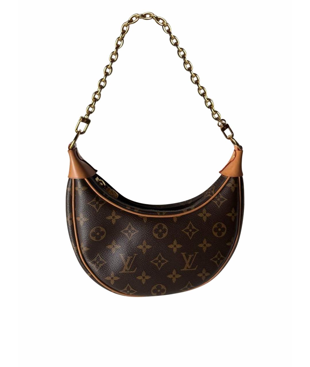 LOUIS VUITTON Коричневая кожаная сумка через плечо, фото 1