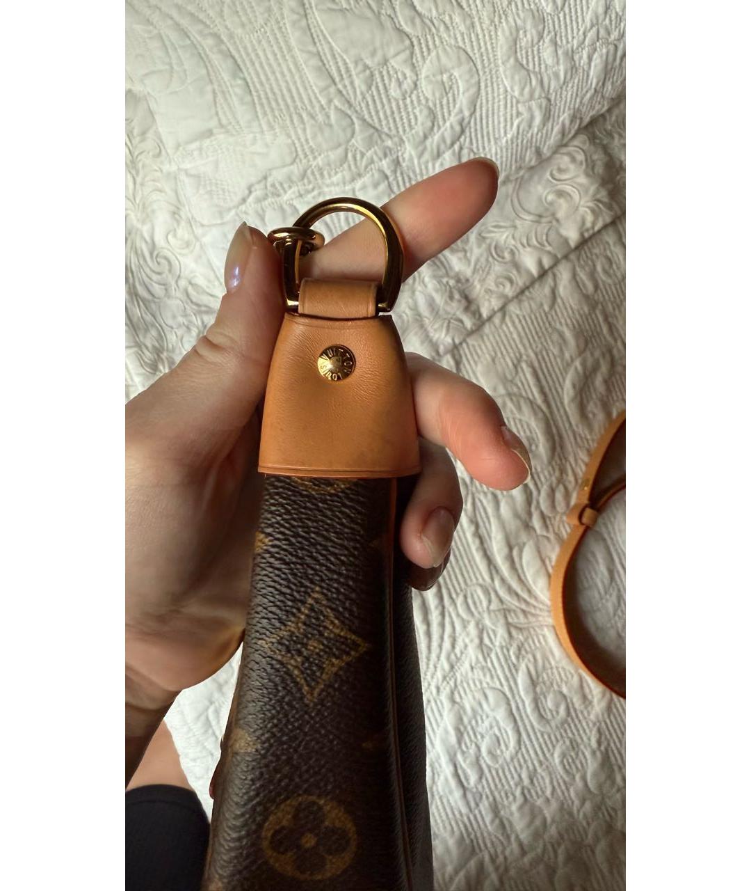 LOUIS VUITTON Коричневая кожаная сумка через плечо, фото 4