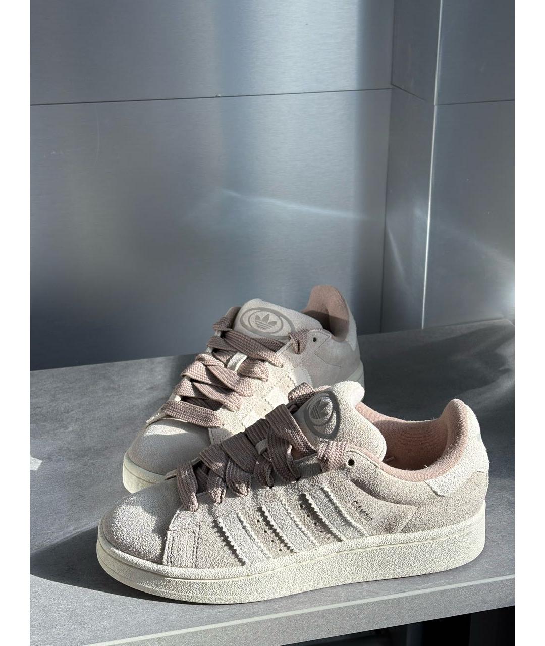 ADIDAS Бежевые замшевые кеды, фото 2
