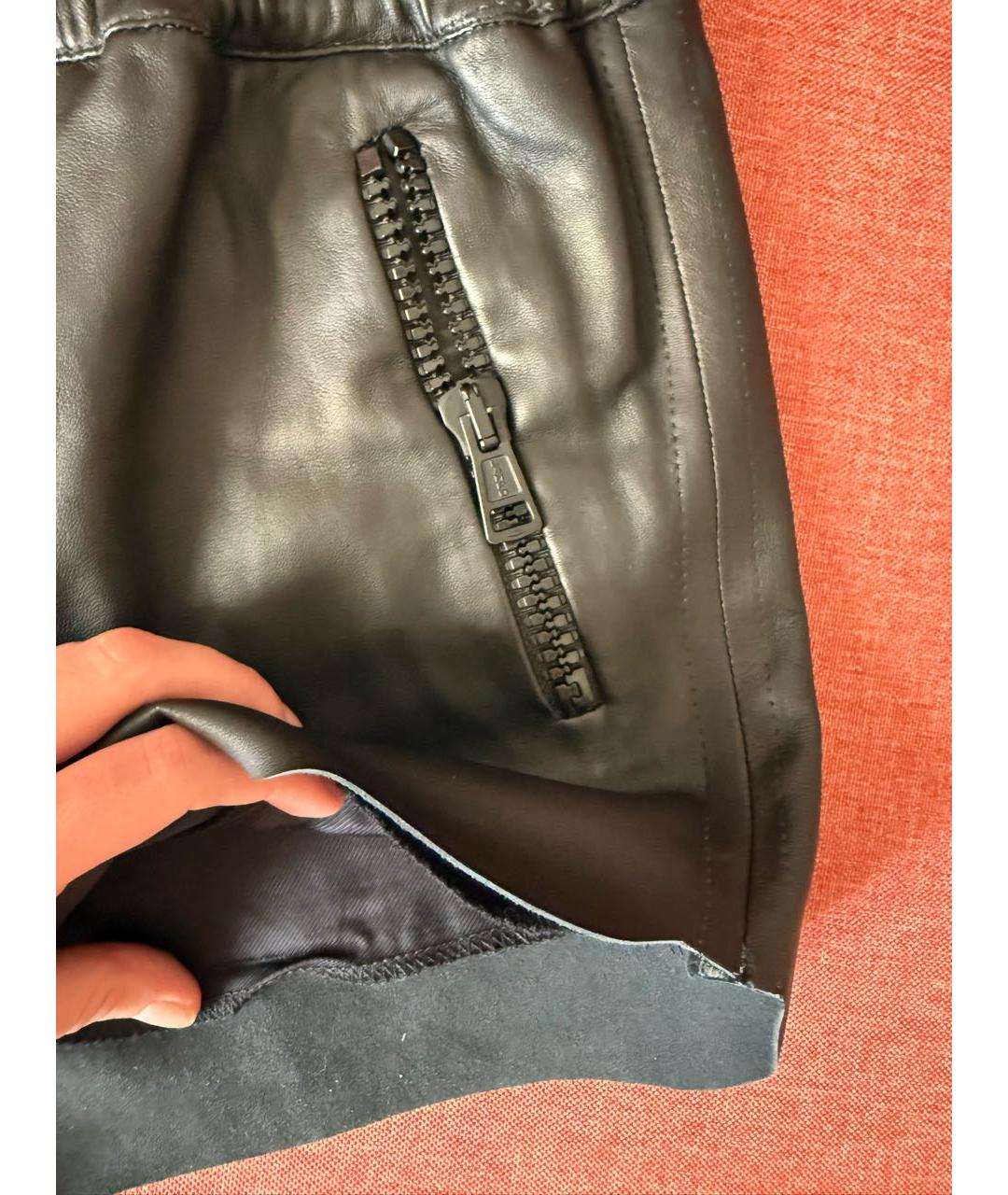 ACNE STUDIOS Черные кожаные шорты, фото 4