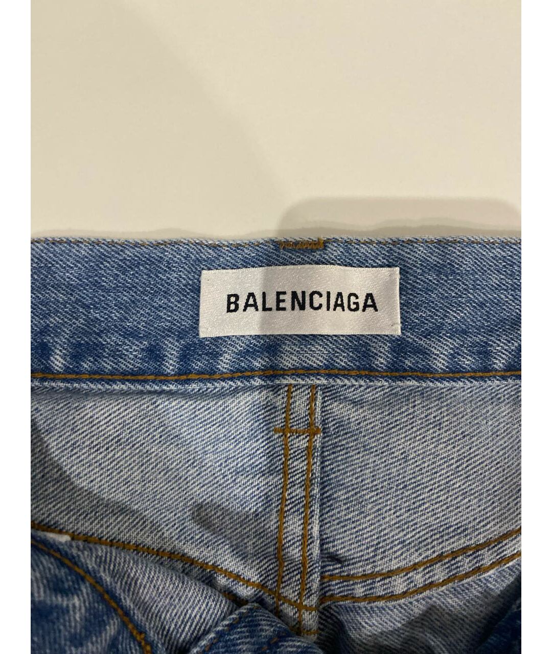 BALENCIAGA Голубые хлопковые прямые джинсы, фото 3