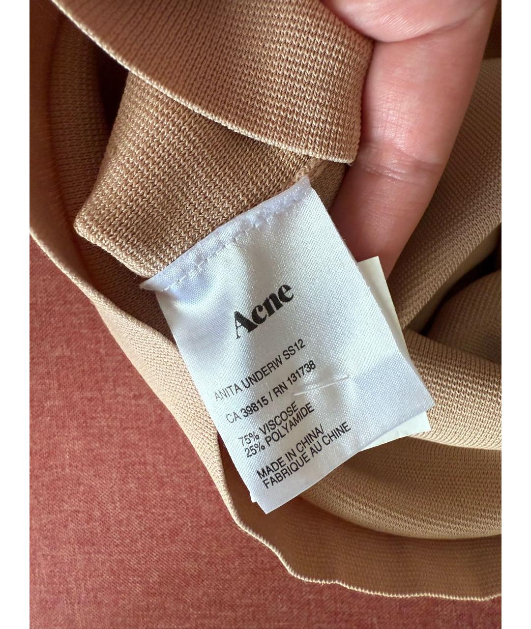ACNE STUDIOS Бежевая вискозная майка, фото 5