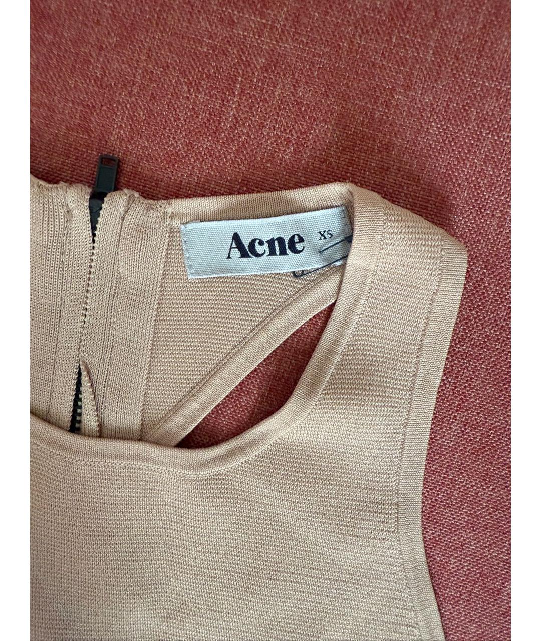 ACNE STUDIOS Бежевая вискозная майка, фото 3