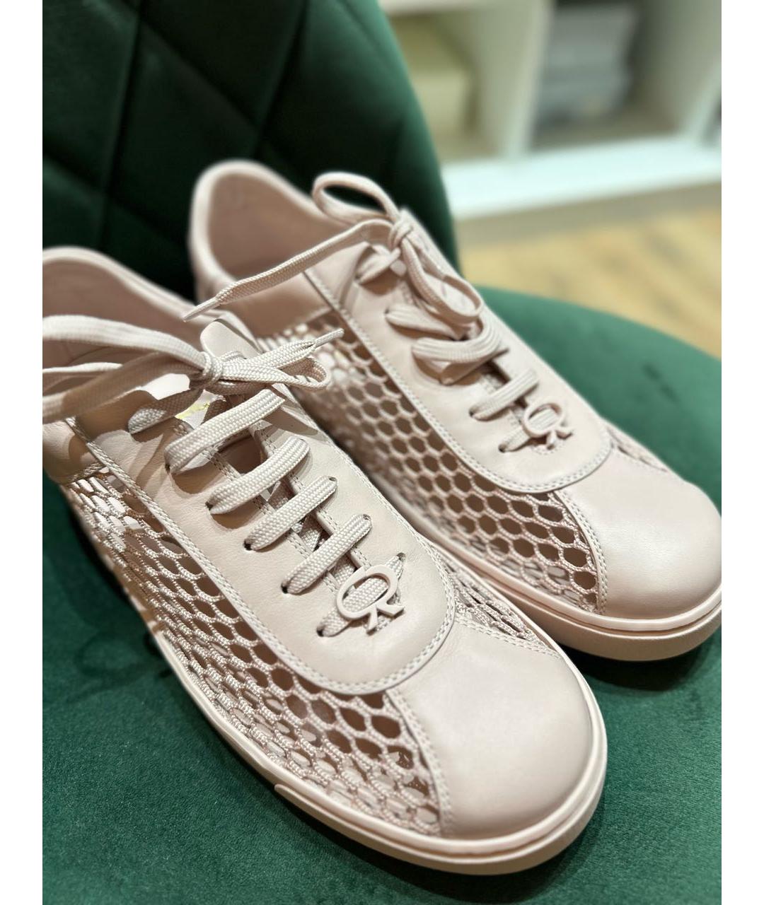 GIANVITO ROSSI Розовые кожаные кеды, фото 2