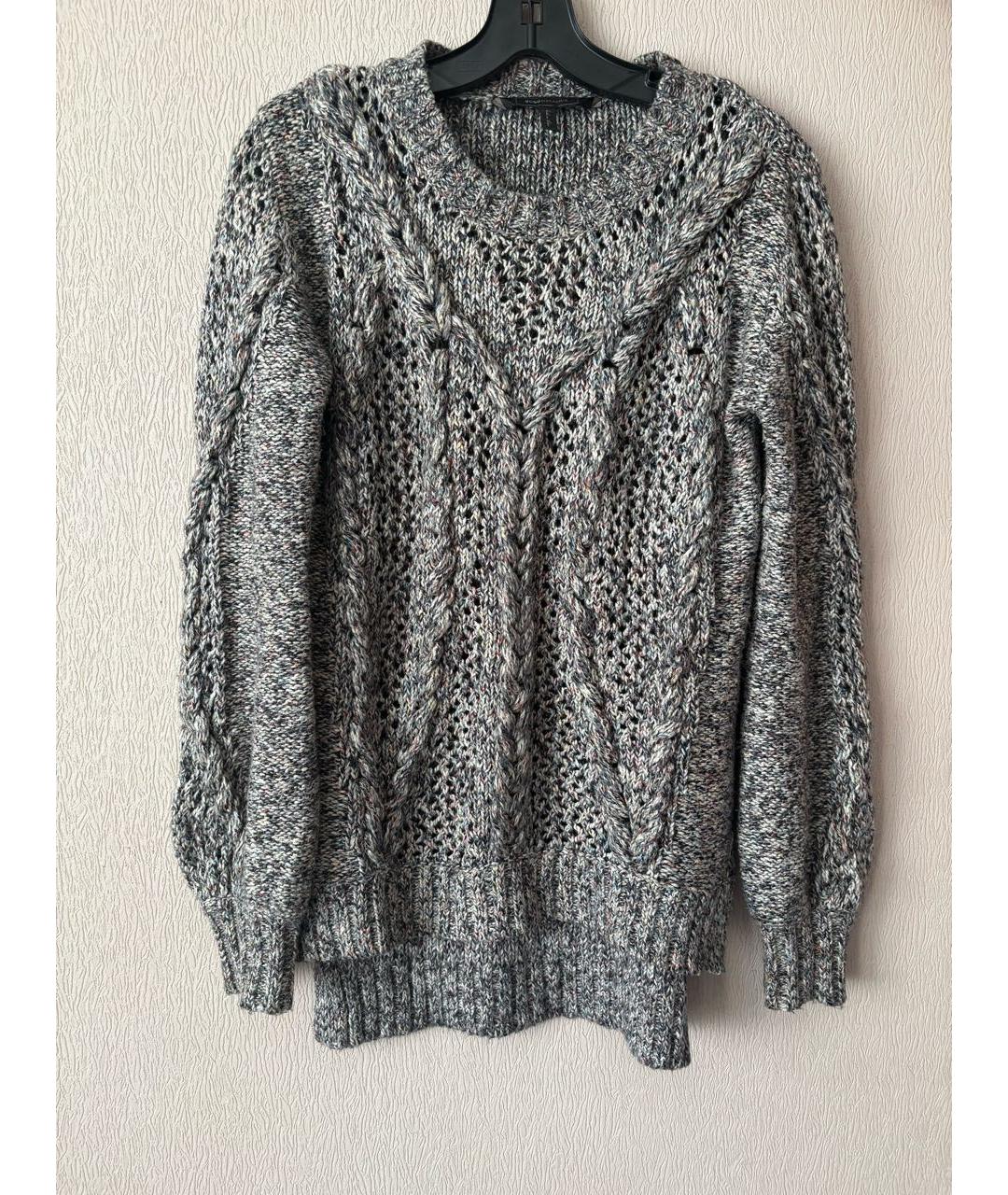 BCBG MAXAZRIA Серый хлопковый джемпер / свитер, фото 5