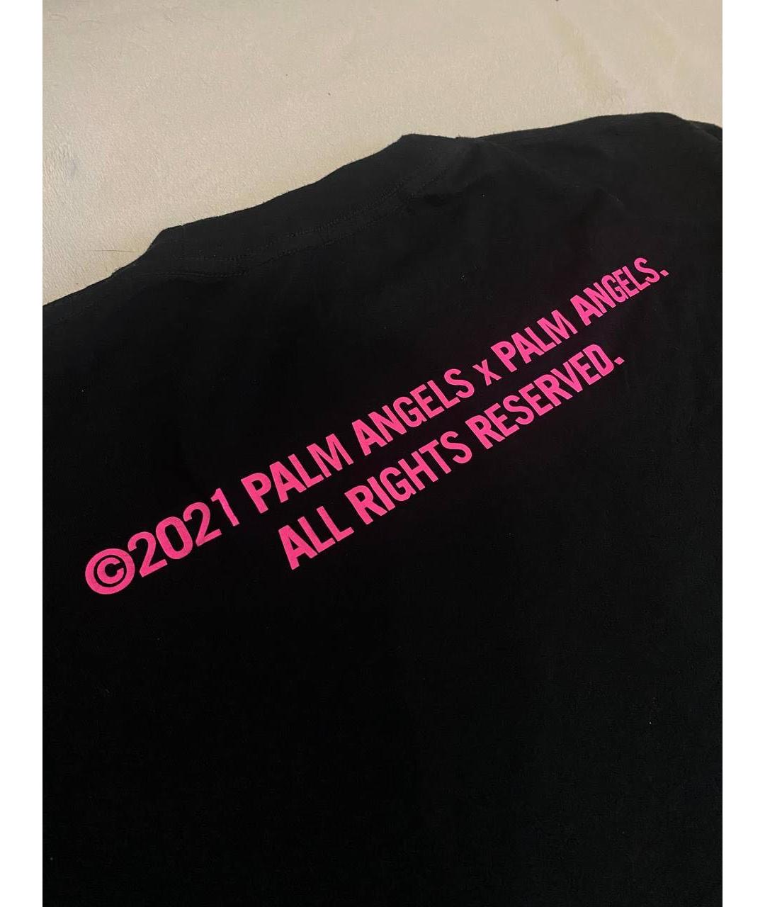 PALM ANGELS Черная хлопковая футболка, фото 4