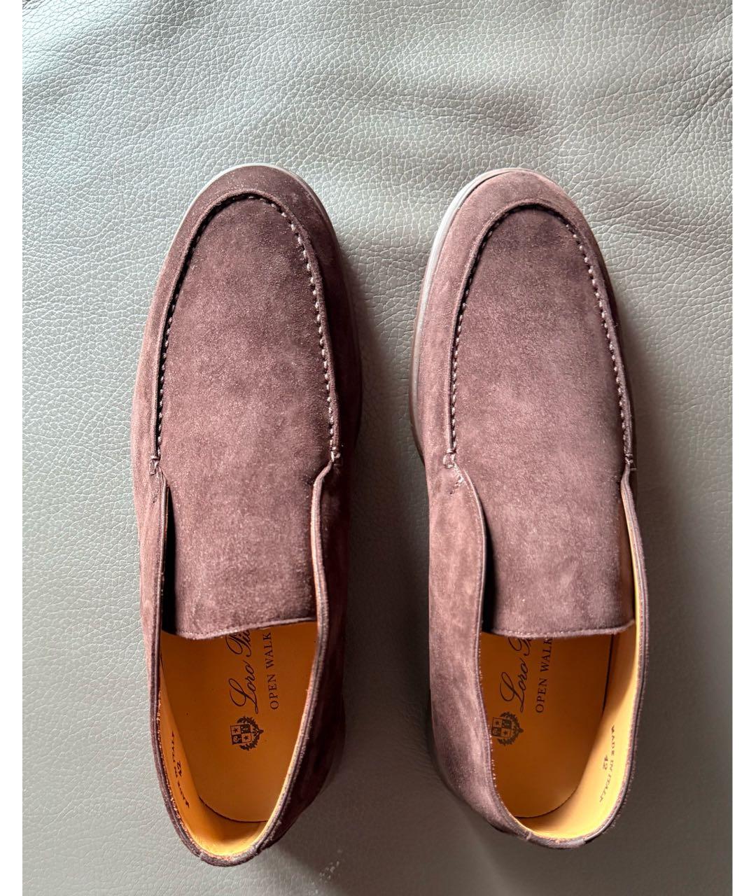 LORO PIANA Коричневые замшевые лоферы, фото 3