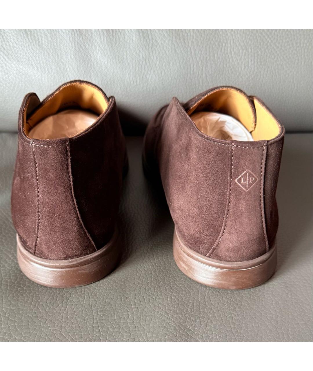 LORO PIANA Коричневые замшевые лоферы, фото 4