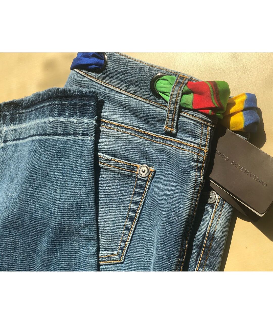ERMANNO SCERVINO Синие прямые джинсы, фото 4