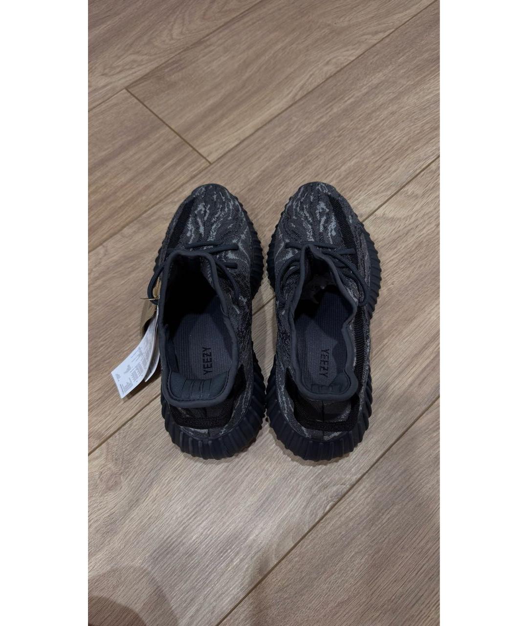 ADIDAS YEEZY Антрацитовые текстильные низкие кроссовки / кеды, фото 3