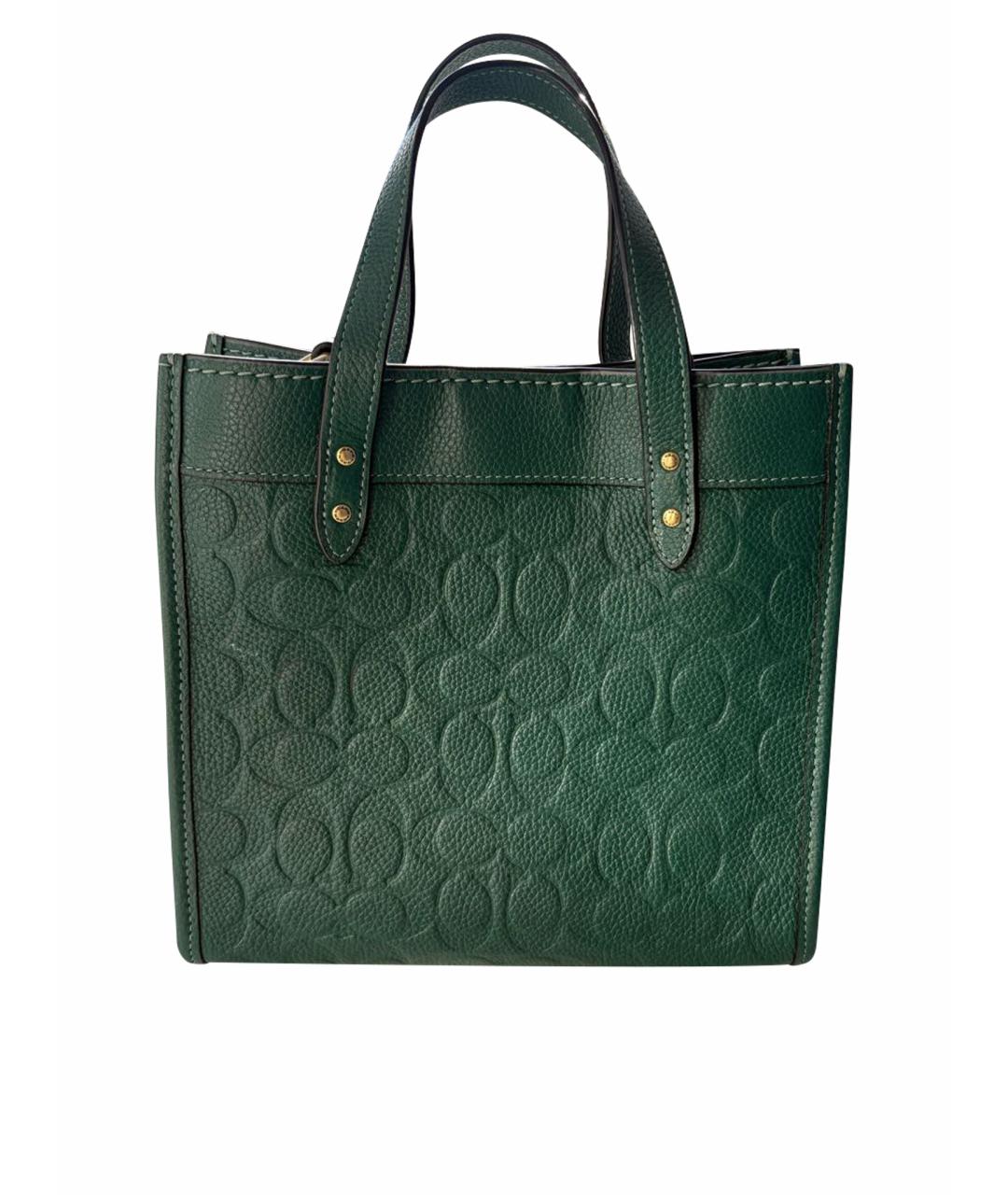 COACH Зеленая кожаная сумка тоут, фото 1