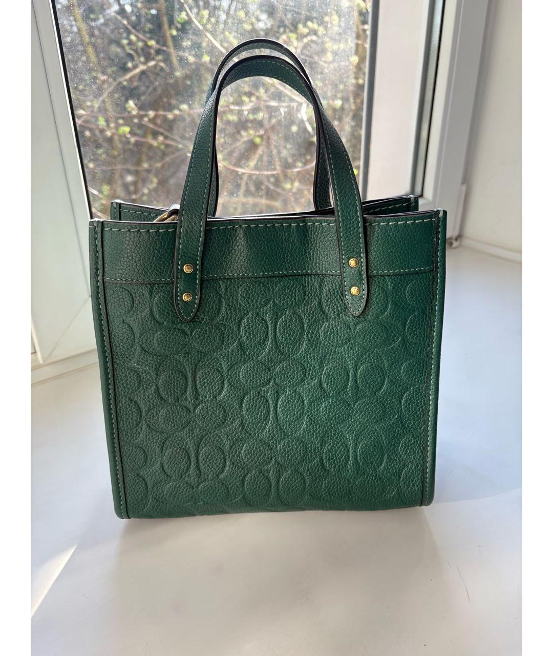 COACH Зеленая кожаная сумка тоут, фото 2