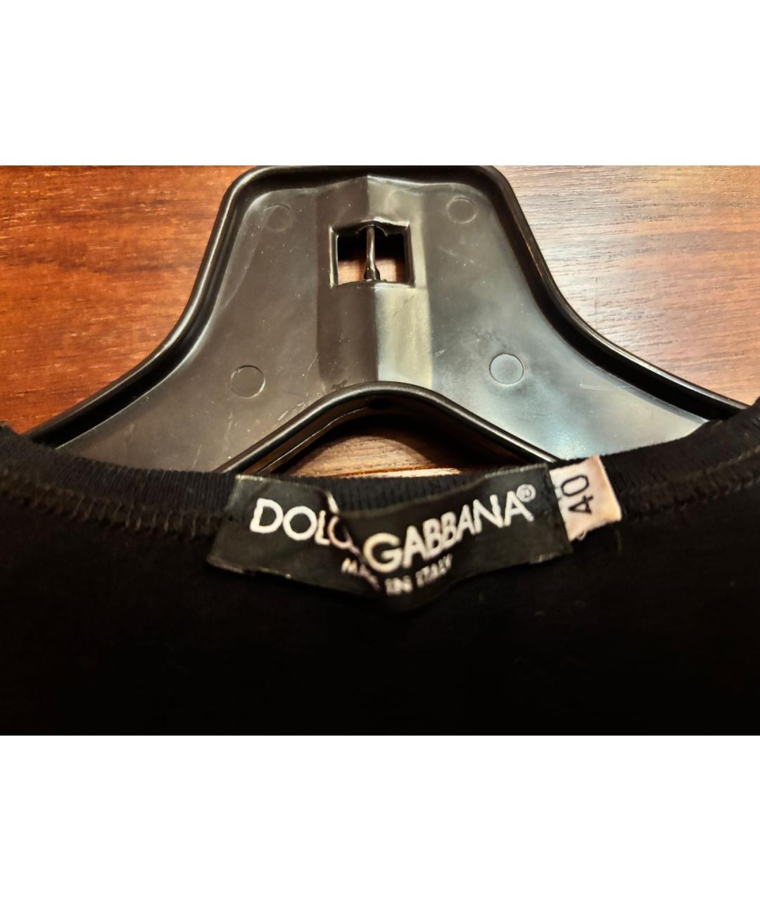 DOLCE&GABBANA Черная хлопковая майка, фото 6