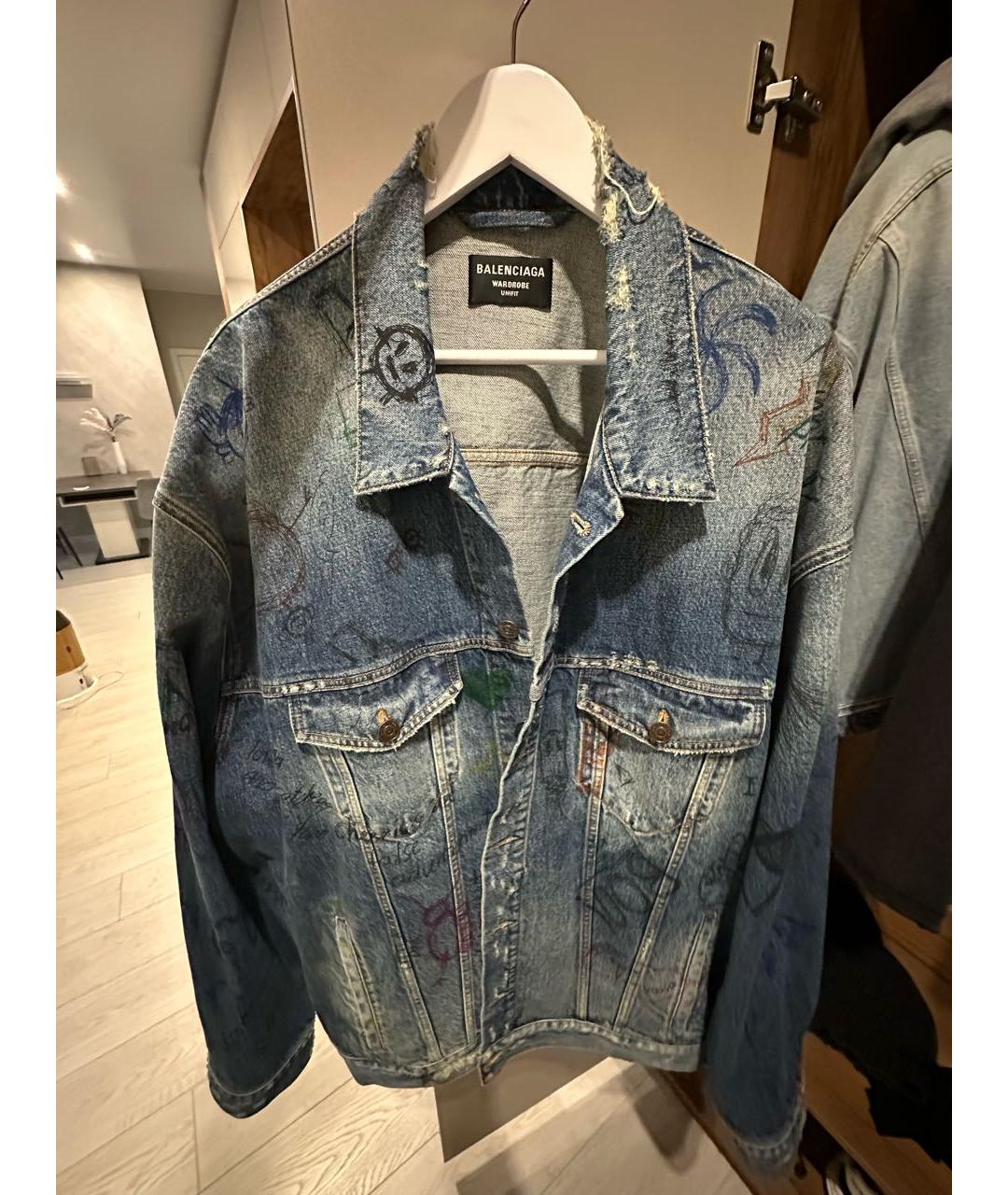 BALENCIAGA Синяя деним куртка, фото 2