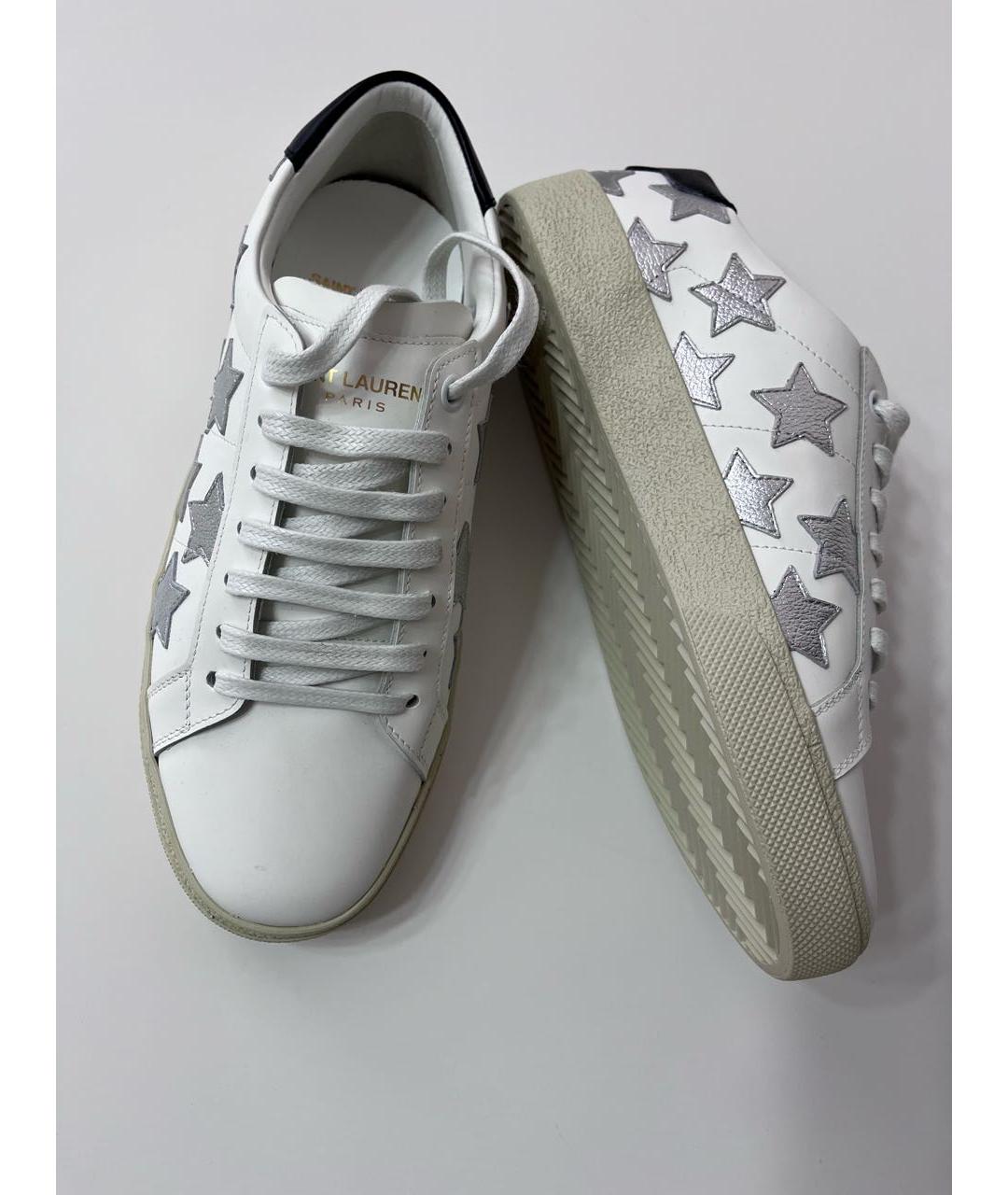 SAINT LAURENT Белые кожаные кеды, фото 2
