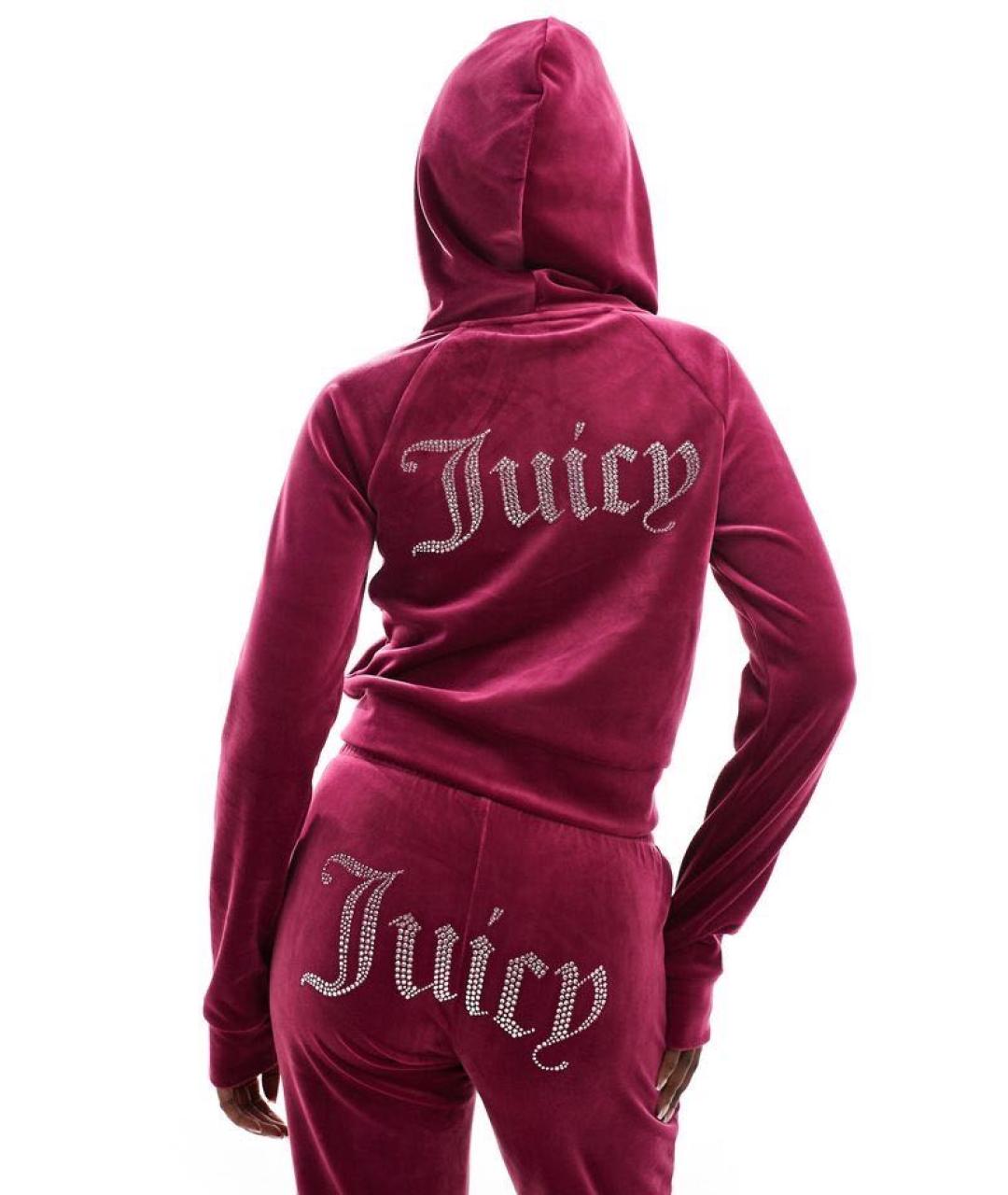 JUICY COUTURE Бордовый велюровый спортивные костюмы, фото 5
