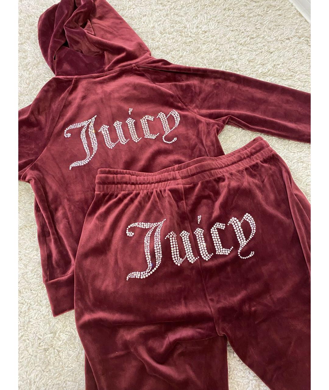 JUICY COUTURE Бордовый велюровый спортивные костюмы, фото 7