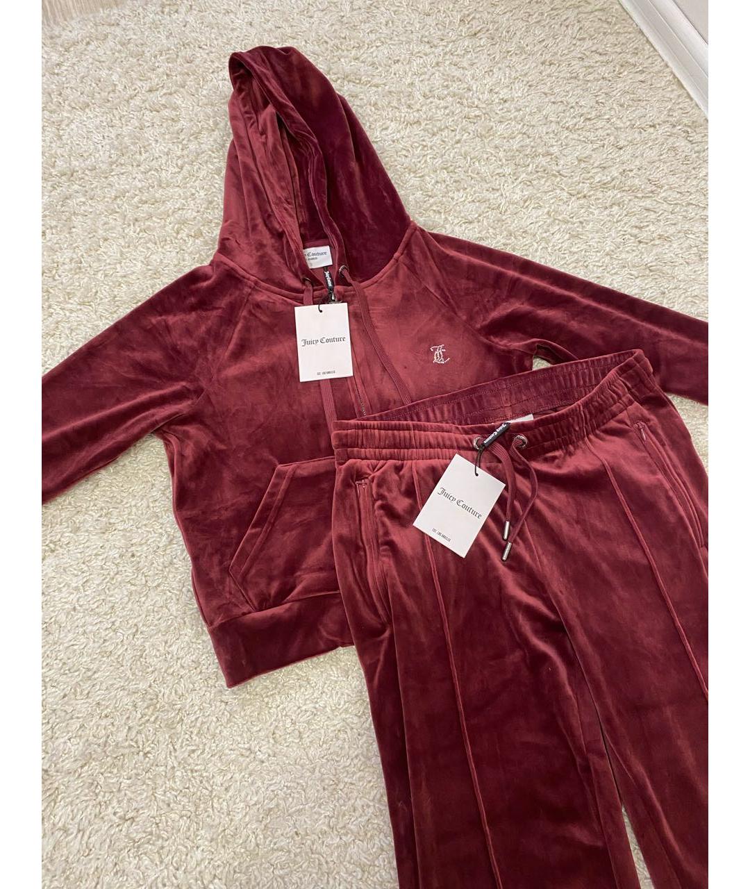 JUICY COUTURE Бордовый велюровый спортивные костюмы, фото 6