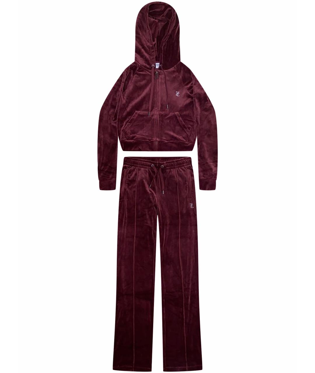 JUICY COUTURE Бордовый велюровый спортивные костюмы, фото 1