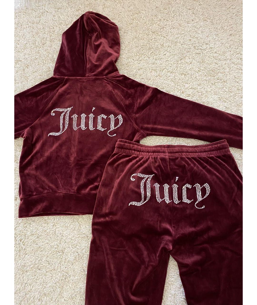 JUICY COUTURE Бордовый велюровый спортивные костюмы, фото 7